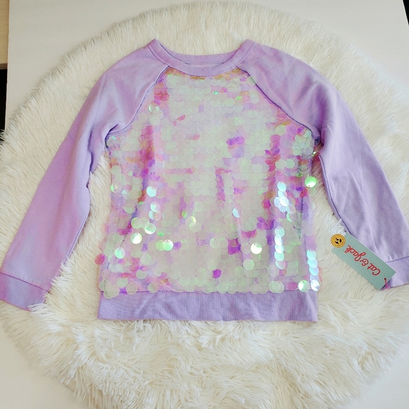 Cat & Jack Sequin Pullover Top - Picture 2 of 6